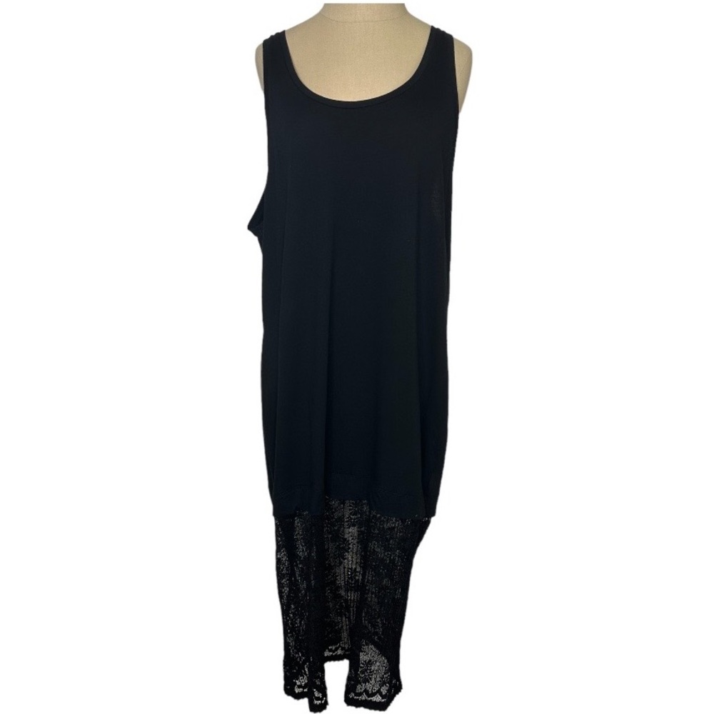 Zara black lace cami midi dress